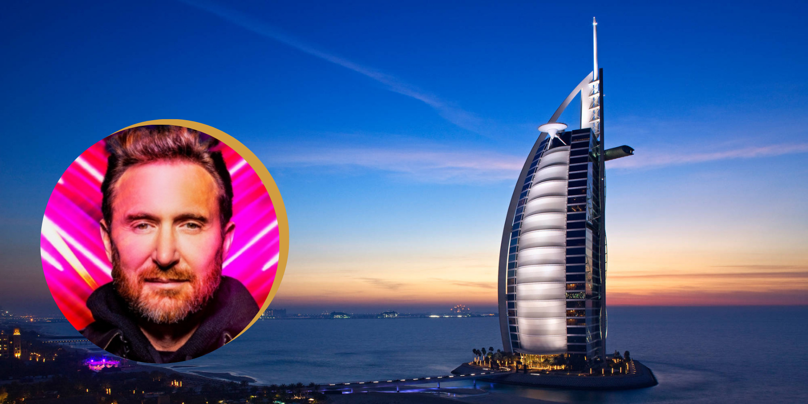 Vista de cima do Burj Al Arab Hotel em Dubai